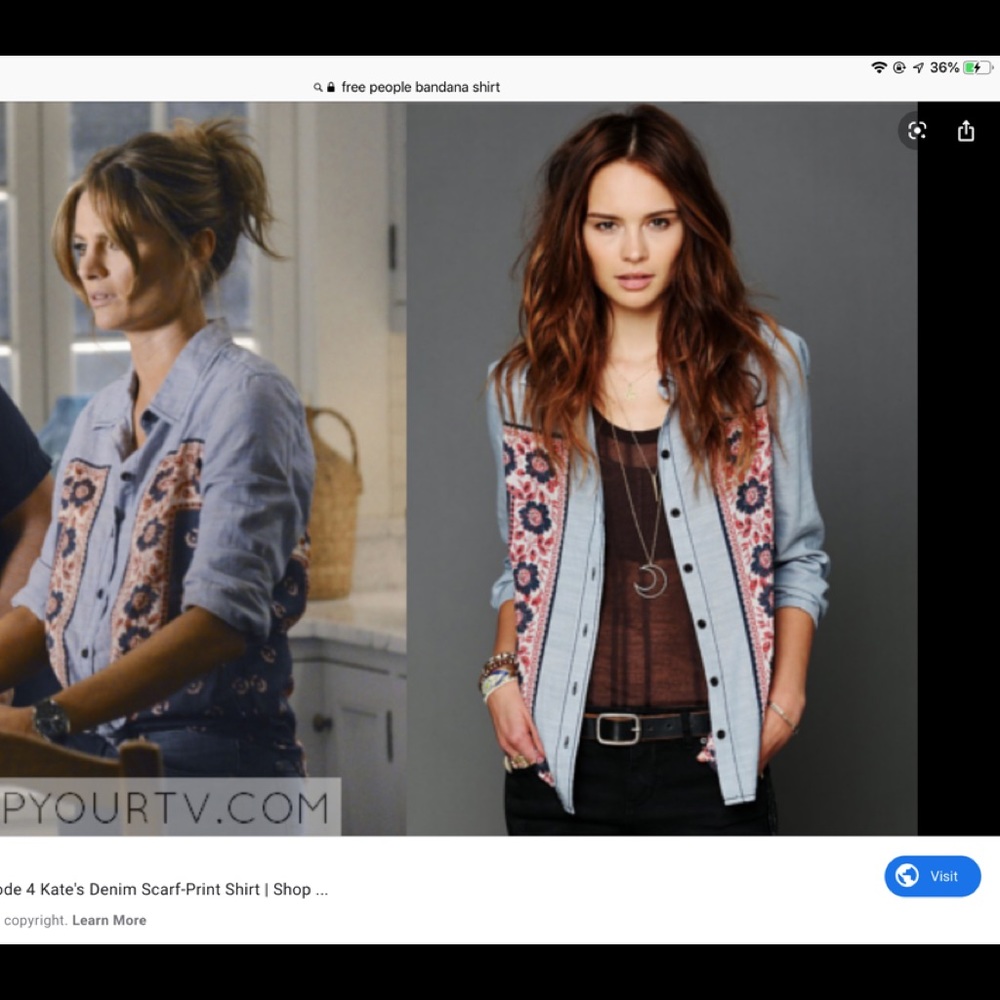 Free people medium bandana button down shirt